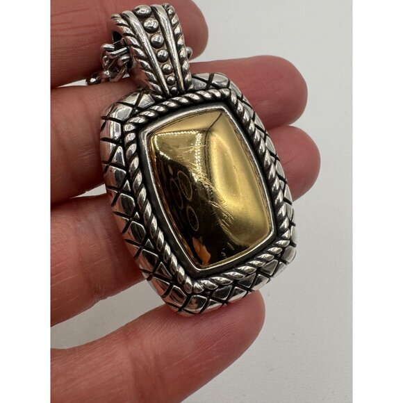 Brighton Reversible Double Face Silver/Gold Heart Pendant - Picture 6 of 6